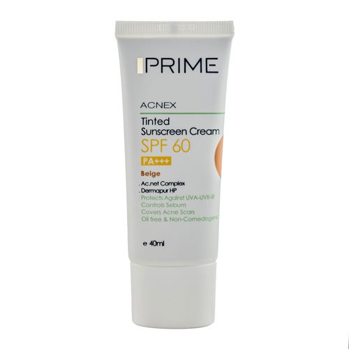 کرم ضد آفتاب فاقد چربی کرم پودری SPF60 مناسب پوست چرب پریم - Prime Tinted Oil Free Sunscreen Cream 40ml